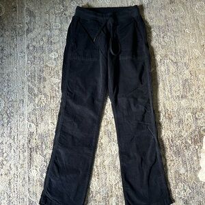 Woman’s Faherty corduroy drawstring casual pants straight small charcoal